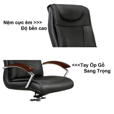 Ghế Văn Phòng Dành Cho Sếp PVC Cao Cấp, Lưng Cao AZP-224A - Hàng Nhập Khẩu 100%