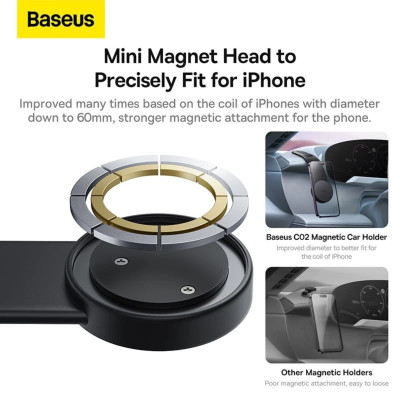 Giá đỡ Baseus C02 Magnetic Phone Holder Hít Nam Châm Trên Ô Tô - hàng chính hãng