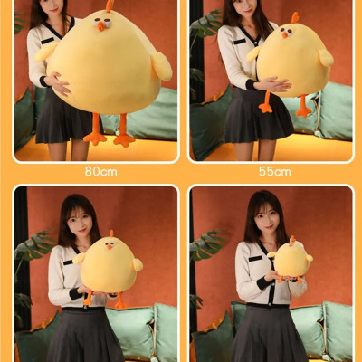 Thú nhồi bông gà tròn vo êm mịn - Size từ 45cm đến 60cm- Quà tặng gấu bông gà mặt thộn dễ thương - Gối ôm mềm mịn cho bé.