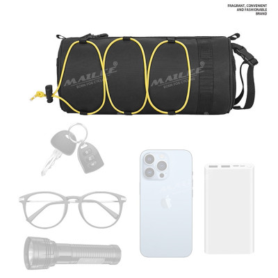 Túi đầu xe đạp tròn đa năng RZ-25 2.5 Lít cho xe đạp núi và đường phố, chống nước, vải POLYESTER, có quai đeo chéo - Mai Lee