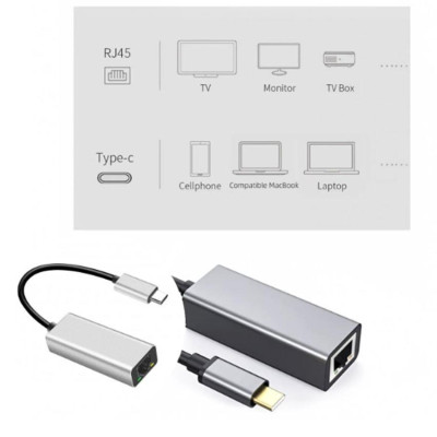 Cáp Type-C to Lan kết nối Mạng cho Điện thoại, Máy tính chất lượng cao