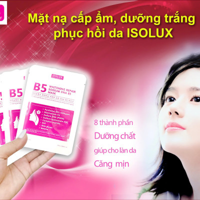 Mặt nạ ISOLUX Whitening repair sodium DNA B5 mask Hàn Quốc 25ml hạn 2027 dưỡng sáng phục hồi cấp ẩm căng bóng