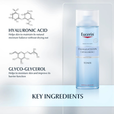 Nước Hoa Hồng Da Nhạy Cảm Eucerin Dermato Clean (200ml)