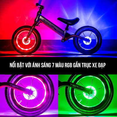 [1 chiếc] Đèn Trang Trí Cho Xe Đạp Trẻ Em Gắn Moay-Ơ Trục Giữa Xe Đạp Với 7 Màu RBG 18 Chế Độ Sáng Khác Nhau Sạc Điện USB (Đường Kính Phù hợp dưới 32mm) Mai Lee