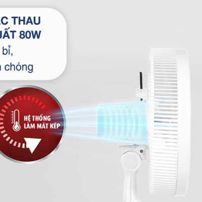 Quạt đứng Tefal TB Silence Plus VH689690-Trắng Cánh Trắng- Hàng chính hãng