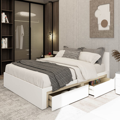 [Happy Home Furniture] VIGGO, Giường ngủ 2 ngăn kéo, 205cm x 34cm ( DxC), GNG_158,GNG_159,GNG_160,GNG_161