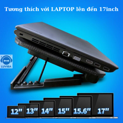 Đế tản nhiệt laptop N99 2 quạt đế nâng - Hàng nhập khẩu