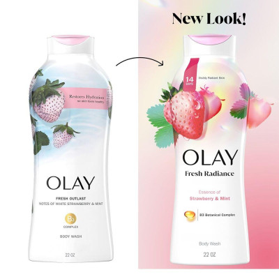 Sữa Tắm Olay White Strawberry & Mint Hương Dâu Trắng và Bạc Hà Tươi Mát 650ml
