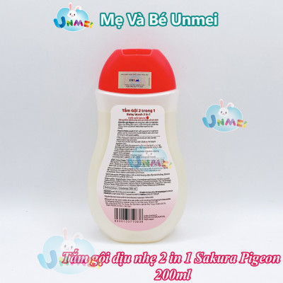 Tắm gội dịu nhẹ 2 in 1 Sakura Pigeon 200ML/700ML