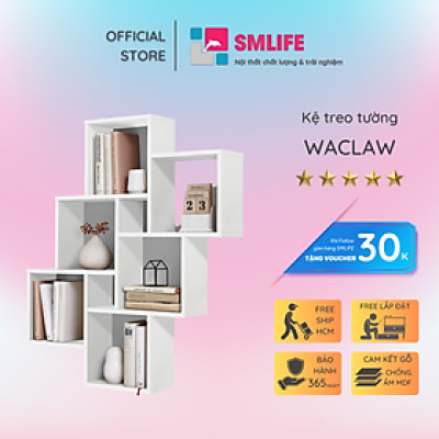 Kệ trang trí gỗ thiết kế mới lạ SMLIFE Waclaw