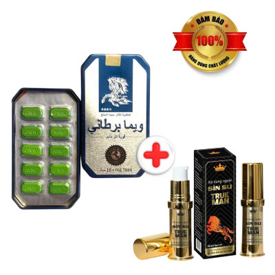 Hot deal Viên uống Ngựa thái ( 10 viên) tặng kèm 1 chai xịt dùng ngoài nam giới true man ( 5+2ml)