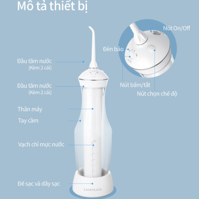 Bộ 4 đầu thay thế máy tăm nước Lock&Lock ENR126WHT_RB - Hàng chính hãng - JoyMall