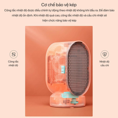 Quạt Sưởi Gốm Xiaomi Douhe DH-QN04 Phù Hợp Diện Tích Hoạt Động 10 m2 Công Suất 600 W - Hàng Nhập Khẩu