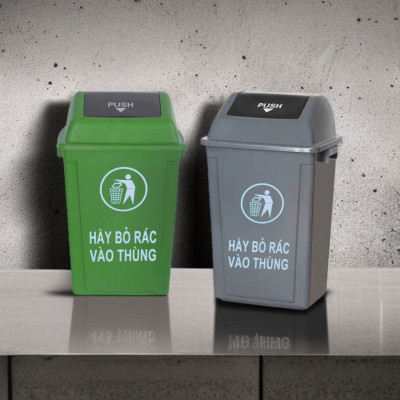 Thùng Rác nắp lật 60L nhựa HDPE cao cấp – Thùng rác lật công nghiệp 60L bền bỉ, chịu lực tốt, chống va đập và ăn mòn hóa chất.