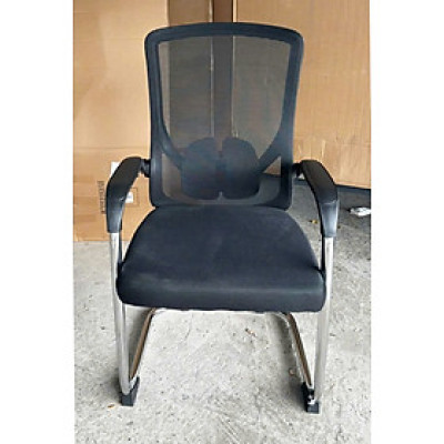 Ghế tiếp khách lưng lưới nệm vải lưới màu đen CV4552-M Nội thất Capta Ghế văn phòng chân quỳ lưng trung tay thép ốp nhựa office chair hcm 