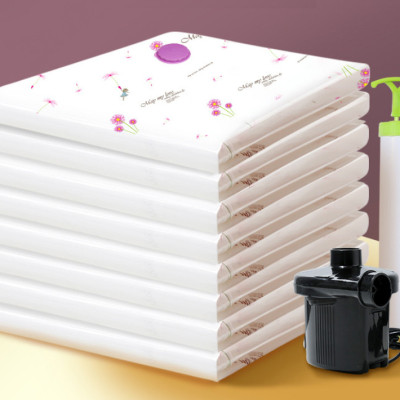 [LOẠI XỊN - CÓ TẶNG BƠM TAY] Bộ 8 Túi Hút Chân Không Đựng Quần Áo, Chăn Màn CỠ ĐẠI Cao Cấp - Hàng chính hãng