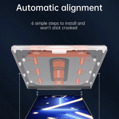 Kính cường lực Wiwu tự lấy bụi Dành Cho Iphone Có Màng Che Loa, Chống Vân Tay, Chống Dầu - Hàng Chính Hãng