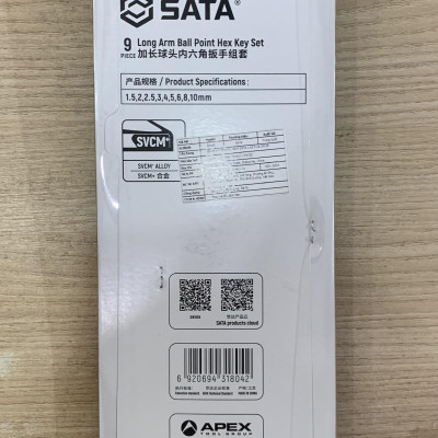 Bộ lục giác đầu bi 9 cái tay dài 09105 hệ mét