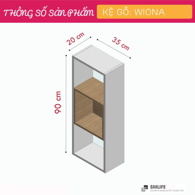Kệ trang trí gỗ kiểu dáng nhỏ gọn SMLIFE Wiona