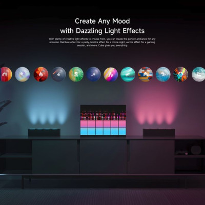 Đèn Yeelight Cube trang trí đa năng thông minh, nhiều hiệu ứng ánh sáng, gamesync, musicsyne, hỗ trợ matter/homekit