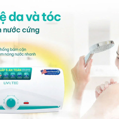 Bình nước nóng 20L Livotec LWH-ID20 5 cấp an toàn - Miễn phí vận chuyển toàn quốc - Bảo hành 24 tháng - Hàng chính hãng