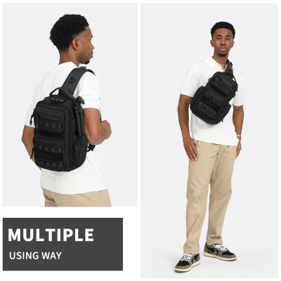 Ozuko Túi Đeo Vai Nam Dung Tích Lớn Nhiều Túi Khóa Chống Trộm Túi Đeo Ngang Chống Thấm Nước