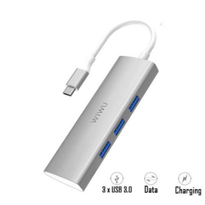 Hub sạc nhanh đa năng 7 in 1 chia cổng Type-C hiệu WIWU ALPHA A731HP Ba Cổng USB 3.0 - Hàng Chính Hãng 