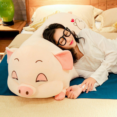 Gấu bông heo lười mắt hí, lợn buồn ngủ đáng yêu siêu hot (40cm--->100cm) vải miniso 4 chiều cao cấp mềm êm – Gối ôm heo hồng buồn ngủ, lợn mắt sụp cute