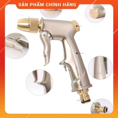 ️ Bộ dây vòi xịt nước rửa xe, tưới cây , tăng áp 3 lần, loại 15m 206701-1 đầu đồng,cút+ mở chai