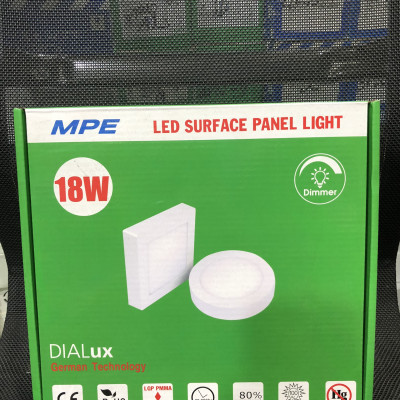 Đèn led panel ốp trần nổi vuông công suất 18W MPE (2 loại ánh sáng trắng và vàng)