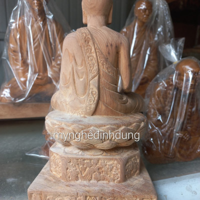 Tượng phật hoàng trần nhân tông bằng gỗ ngọc am thơm nức kt cao 20×11cm 
