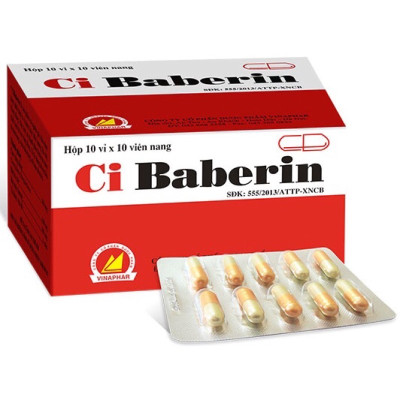 ￼Ci BABERIN Vinaphar - (Hộp 100 viên nang )- Hỗ trợ rối loạn tiêu óa , đầy bụng, chướng hơi ,tiêu chảy