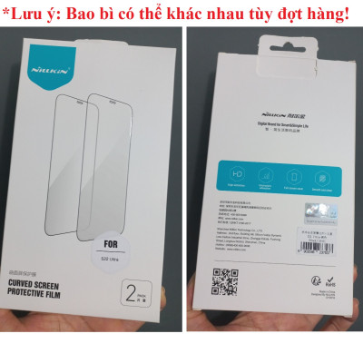 [s22 Ultra] Bộ 2 miếng phim dán dẻo full màn hình viền đen cho S22 Ultra Nillkin curved screen protective film _ Hàng chính hãng