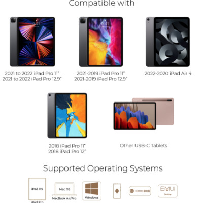 Cổng Chuyển Đổi Mazer Infinite Multimedia 8-in-1 USB-C & Tablet Stand - hàng chính hãng