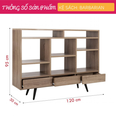 Giá sách hiện đại bằng gỗ công nghiệp MDF thiết kế đẹp SMLIFE Barbarian