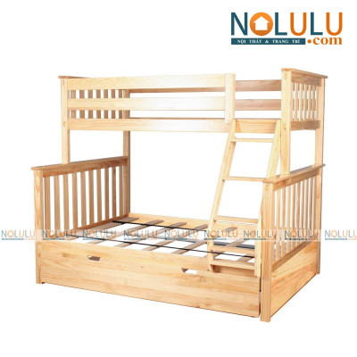 Giường Tầng 1m6 Gỗ Tự Nhiên - Thiết Kế Chắc Chắn & Tiết Kiệm Diện Tích -  Có Thể Tách Thành 2 Giường Riêng Biệt