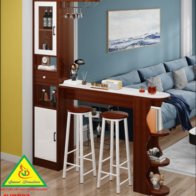 Quầy bar mini, quầy bar kiêm vách ngăn phòng khách nhà bếp 4VQB02 ( Không kèm ghế )- NỘI THẤT LẮP RÁP VIENDONGADV