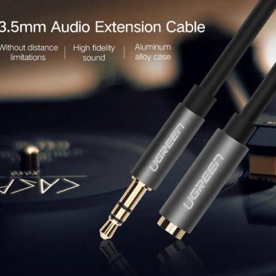 Ugreen UG10592AV118TK 1M màu Đen Cáp âm thanh 3.5mm nối dài - HÀNG CHÍNH HÃNG