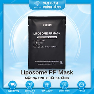 Hộp 10 miếng mặt nạ Đen phục hồi da Liposome PP Yuejin - Mặt nạ nuôi dưỡng tế bào, phục hồi nhanh, cấp ẩm, tái sinh cho da