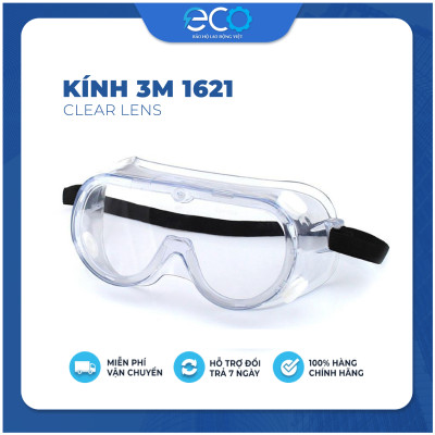 Kính bảo hộ lao động 3M cao cấp Mỹ 1621 chống bụi, chống hóa chất, kính phun thuốc trừ sâu