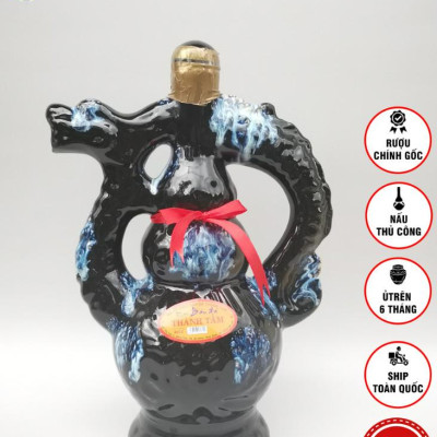 Đặc Sản Bình Định - Rượu Bàu Đá Thành Tâm BA BẦU (Màu đen) 650ml - OCOP 3 Sao