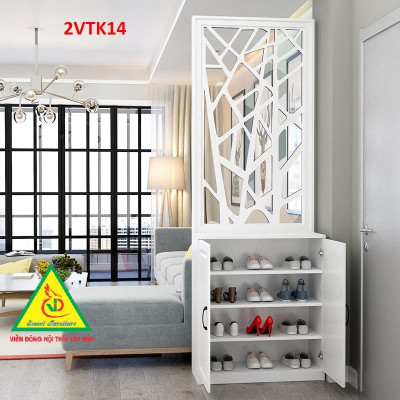 Tủ kệ trang trí kiêm vách ngăn phòng khách , nhà bếp 2VTK14 - Nội thất lắp ráp Viendong Adv