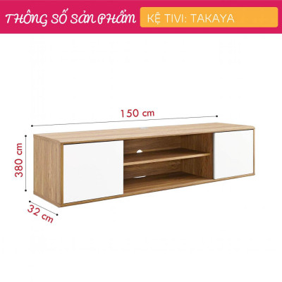 Kệ gỗ tivi đẹp thiết kế thông minh SMLIFE Takaya