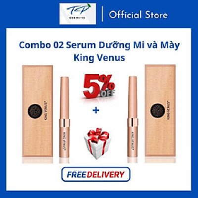[Date 2027] Combo 02 Serum Dưỡng Mi và Mày King Venus: Cung cấp dưỡng chất nuôi dưỡng lông mi và mày. Dưỡng mi dài và dày chỉ sau liệu trình 1 cây. Cam kết hoàn tiền nếu không hiệu quả