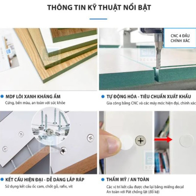 Kệ Sách Gỗ Treo Tường 4 Tầng, Giá Để Sách Trang Trí Cho Bé Juno sofa CTKT06-120 KT 120 x 82 x 20cm