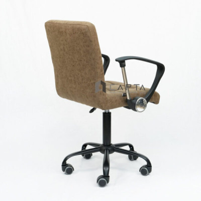 Ghế văn phòng nhỏ gọn nệm giả da lộn màu nâu Ghế xoay làm việc tại nhà CE1010-P Morden Working Chair