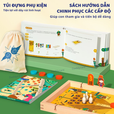Đồ chơi cờ búng xuyên lỗ thông minh bằng gỗ cao cấp Mideer 10 in 1 Carrom Board Game
