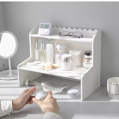 kệ đựng đồ kệ gỗ kệ decor bàn học Giá Để Bàn Kệ Đựng Đồ Màu Trắng Hai Tầng Bằng Gỗ Giá Đựng Mỹ Phẩm Giá Đựng Đồ Để Bàn Học Sinh