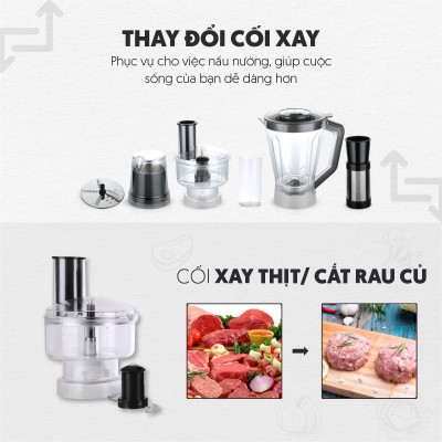 Máy Xay Thực Phẩm Đa Năng & Trong 1 Mishio MK323 - Hàng Chính Hãng