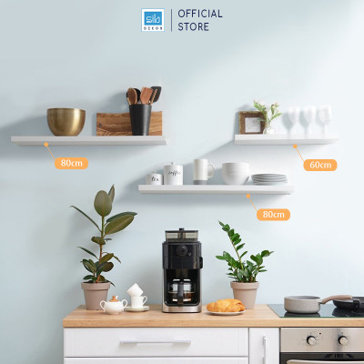 [Mua 3 giảm 25%] Kệ Treo Tường Màu Trắng Gỗ Chống Ẩm 25mm, Kết Cấu Chịu Lực Âm Tường Thương Hiệu SIB Decor KT005